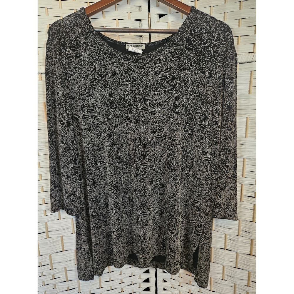 Ve Ve Collection Womens Blouse 1X Stretchy Work NIght‎ Out